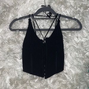Maddy’s black lace-up corset top on Euphoria